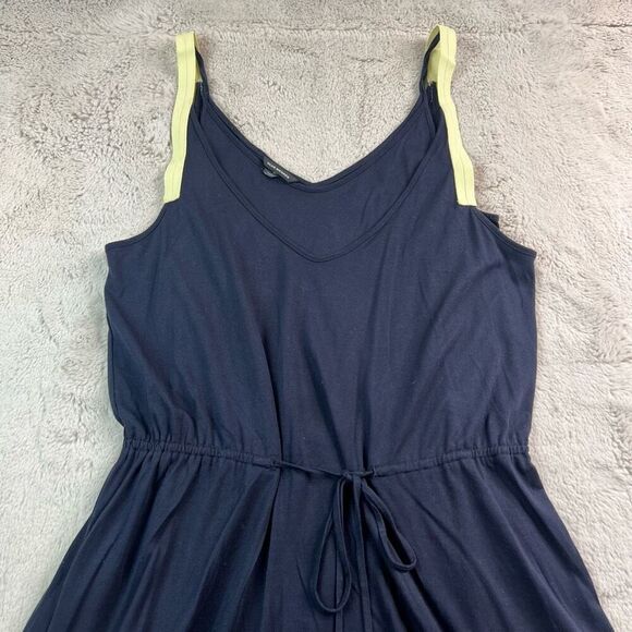 Club Monaco Dress Spagetti Strap Size S Navy Blue Double Layered Cinched Waist - Picture 3 of 11